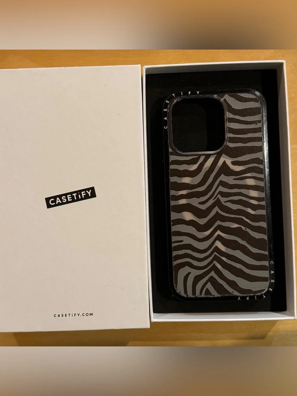 Casetify Brown Zebra Stripe iPhone 15 Pro Case